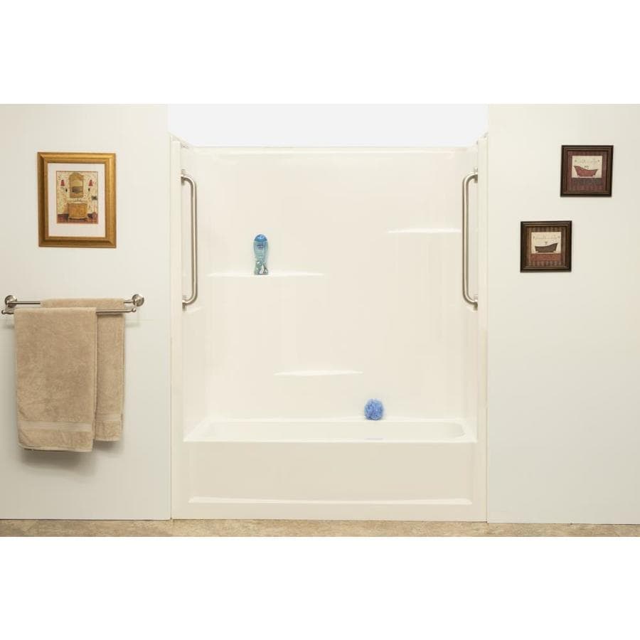 Laurel Mountain Stuart White 60-in x 30-in x 73-in Bathtub Shower Kit ...