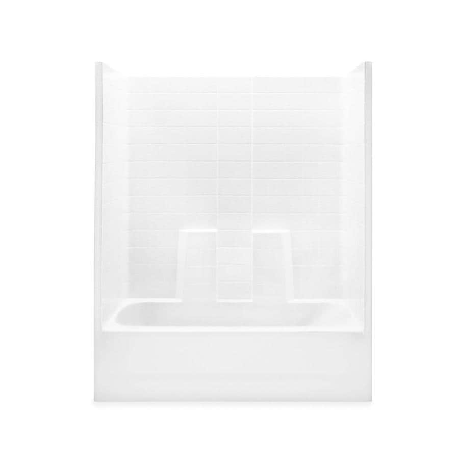 Laurel Mountain Pembroke 60x30 White RH Drain OnePiece Tub Shower at