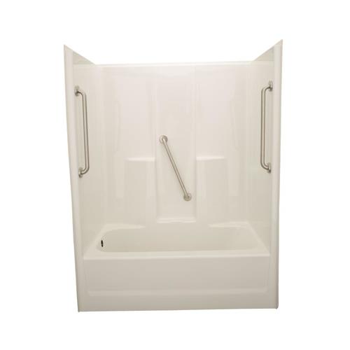 Laurel Mountain Cheriton White 1-Piece Bathtub Shower Kit (Common: 60 ...