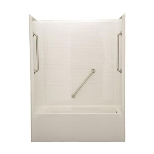 Laurel Mountain Luray White 60-in x 32-in x 81-in Bathtub Shower Kit in ...