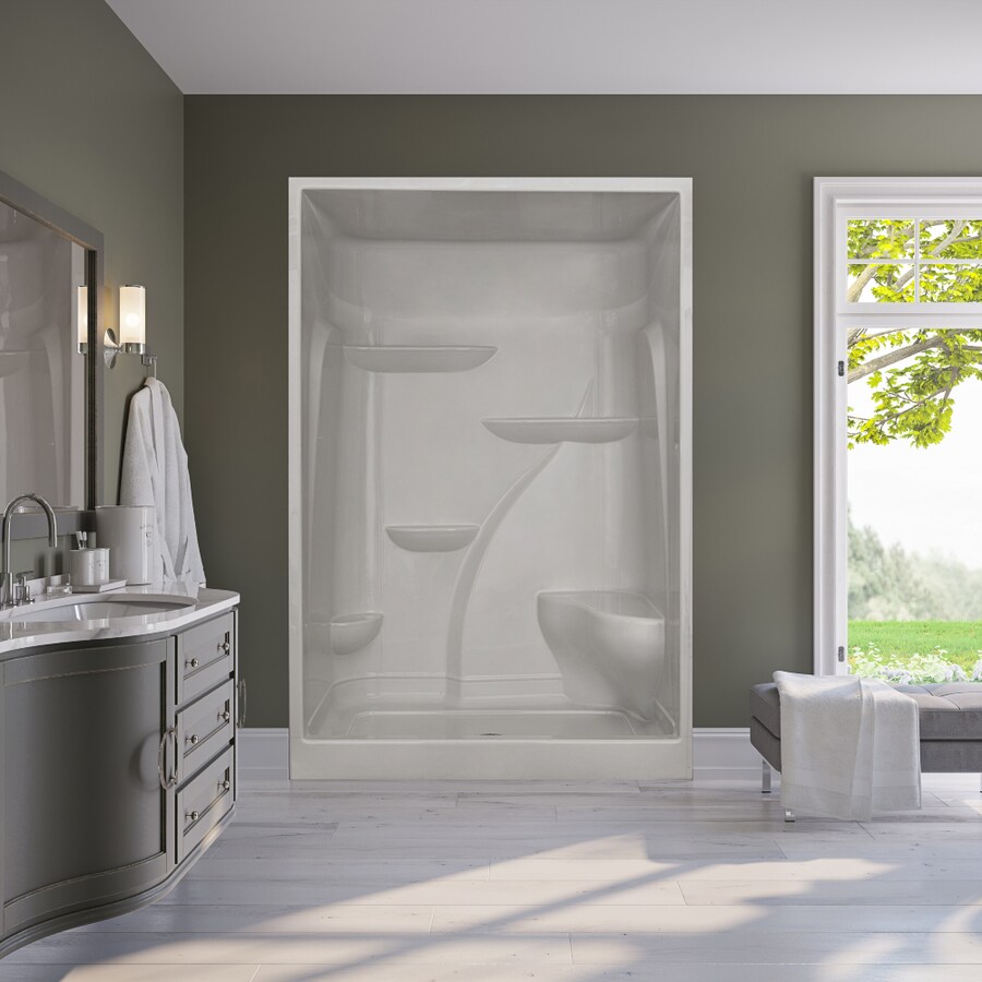 Laurel Mountain Capron 60x36 1piece acrylic shower biscuit rh in the Shower Stalls & Enclosures