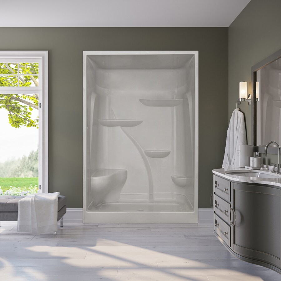 Laurel Mountain Capron 60x36 1piece acrylic shower white lh in the