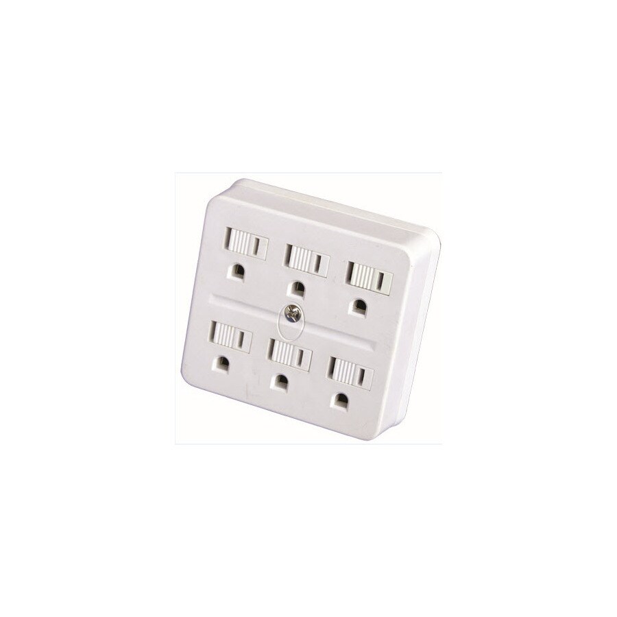 Utilitech 3-Wire Grounding Duplex to Six White Adapter at Lowes.com