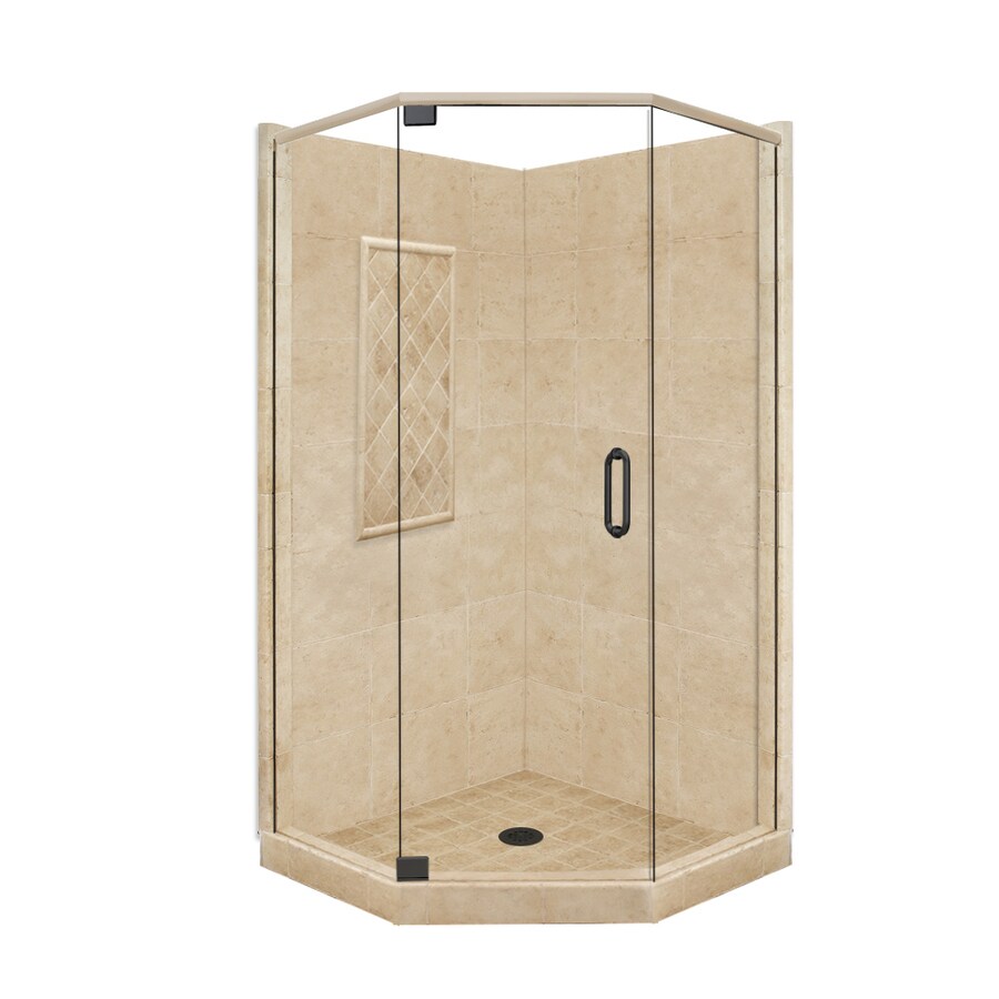 American Bath Factory P21-2122P-OB 86-in H x 36-in W x 54-in L Supreme Medium Sistine Stone Neo-Angle Corner Shower Kit
