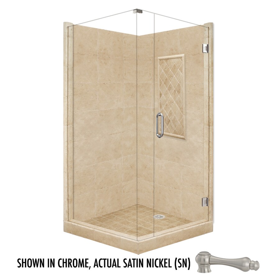 American Bath Factory P21-3626P-SN 86-in H x 36-in W x 60-in L Supreme Medium Sistine Stone Square Corner Shower Kit
