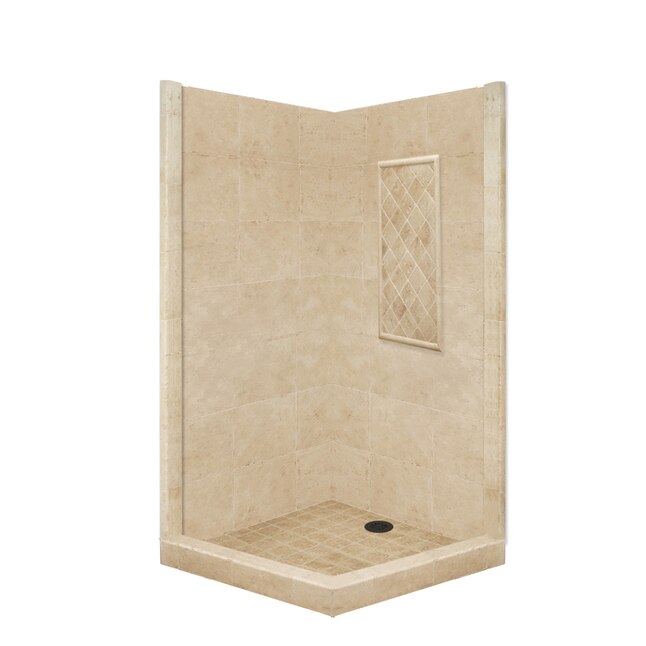 American Bath Factory P21-3820P-OB 86-in H x 36-in W x 60-in L Basic Medium Sistine Stone Square Corner Shower Kit