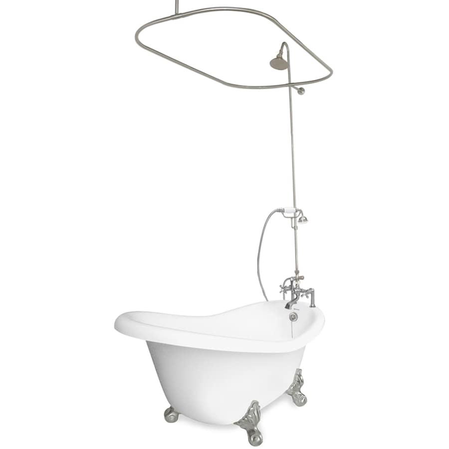 American Bath Factory Marilyn 67 In White Acrylic Clawfoot Bathtub With   828069228100 