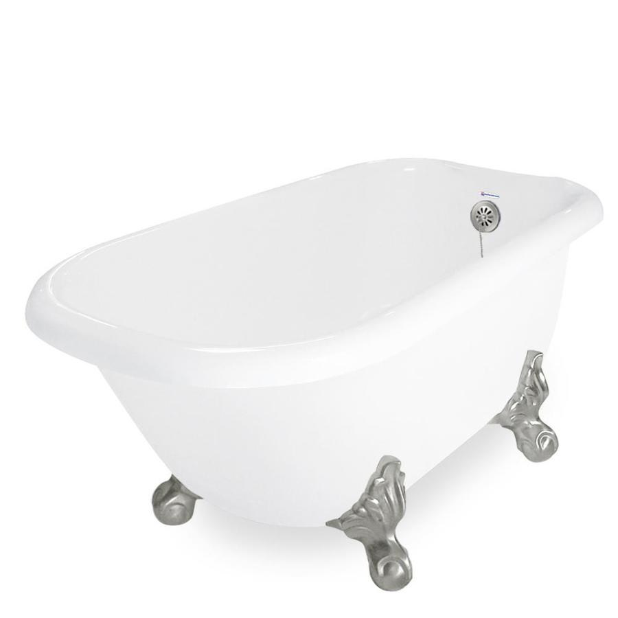 American Bath Factory Jester 54in White Acrylic Oval Reversible Drain
