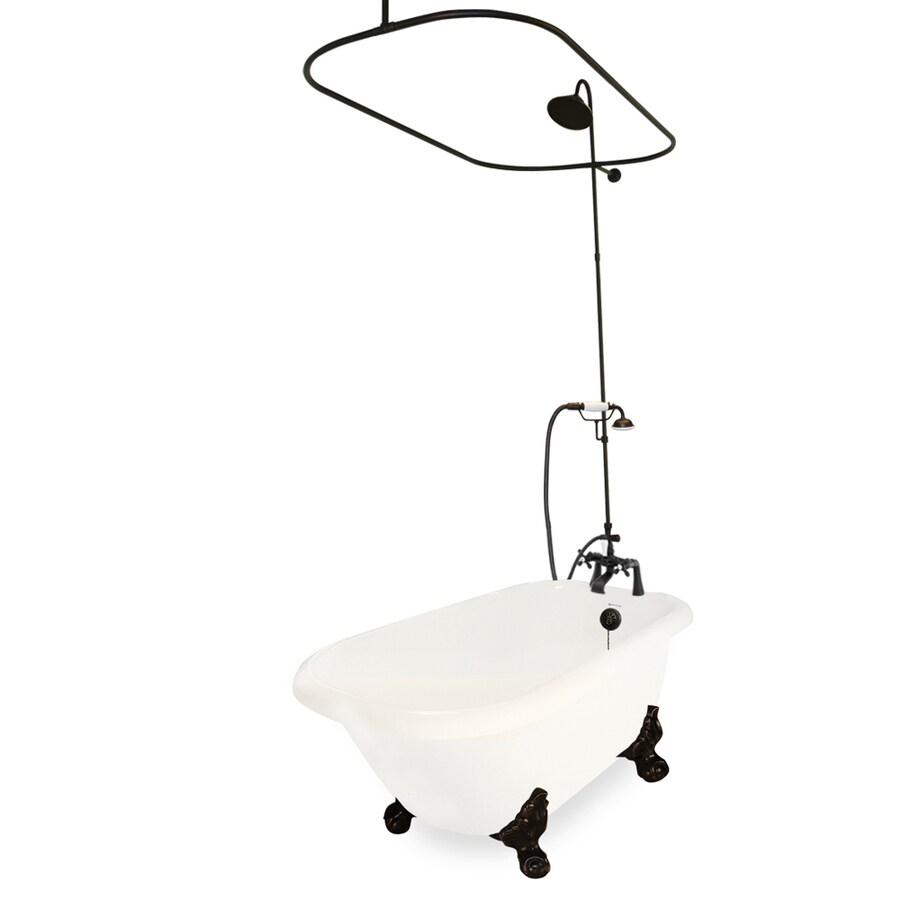 Shop American Bath Factory Jester 54in Bisque Acrylic Clawfoot Bathtub