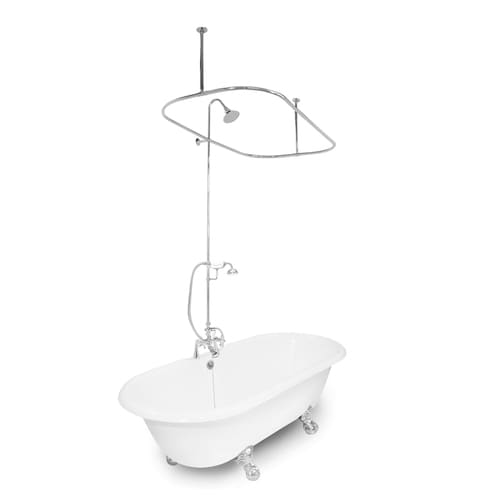 American Bath Factory Winston 67in White Cast Iron Bathtub with