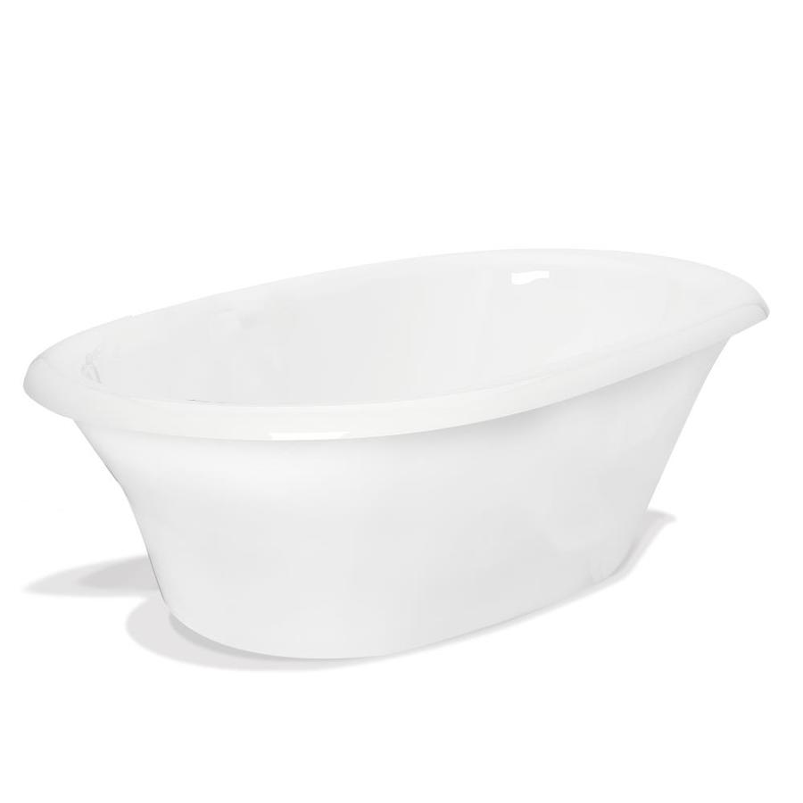 American Bath Factory Heather 60in White Acrylic Oval Back Center
