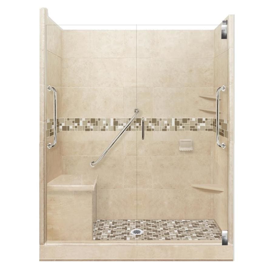 American Bath Factory Freedom Grand Brown Sugar Tuscany Chrome 40 Piece 60 In X 34 In X 80 In