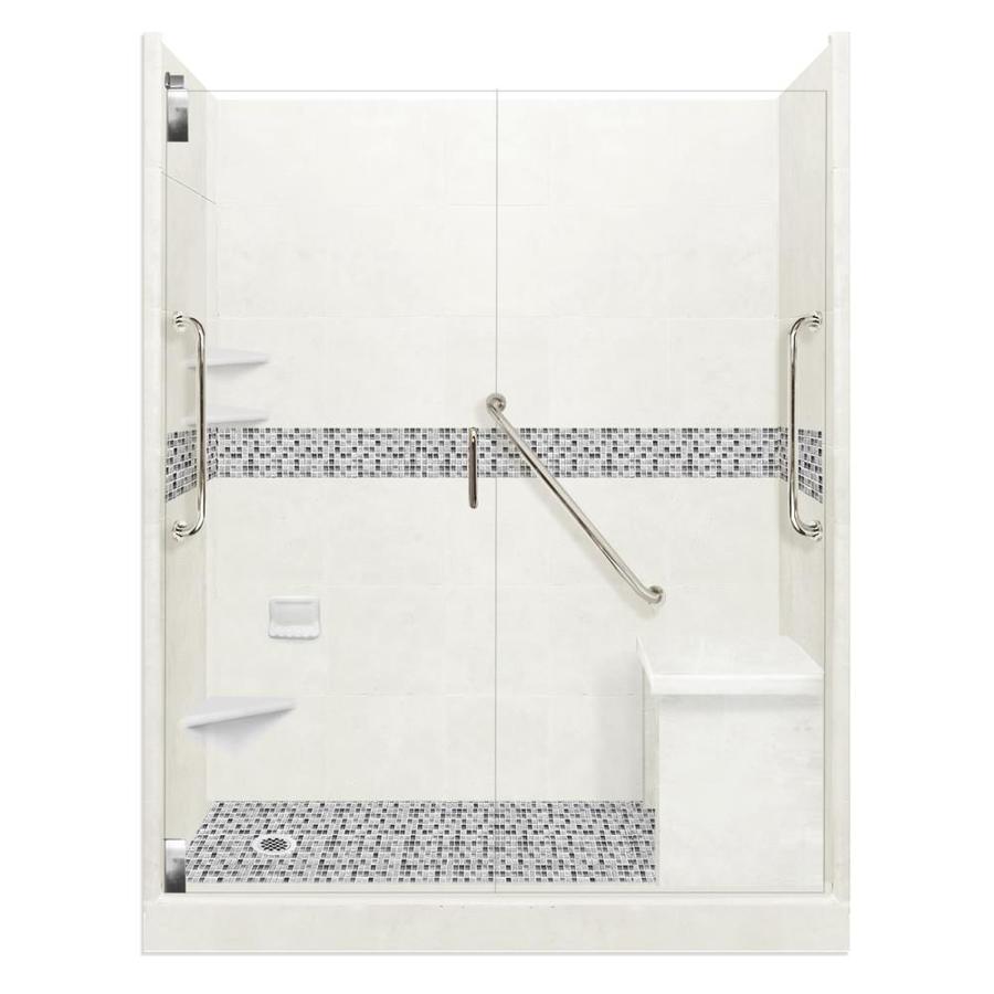 Swan Bisque 5 Piece 48 In X 34 In X 72 In Alcove Shower Kit In The Alcove Shower Kits Department At Lowes Com