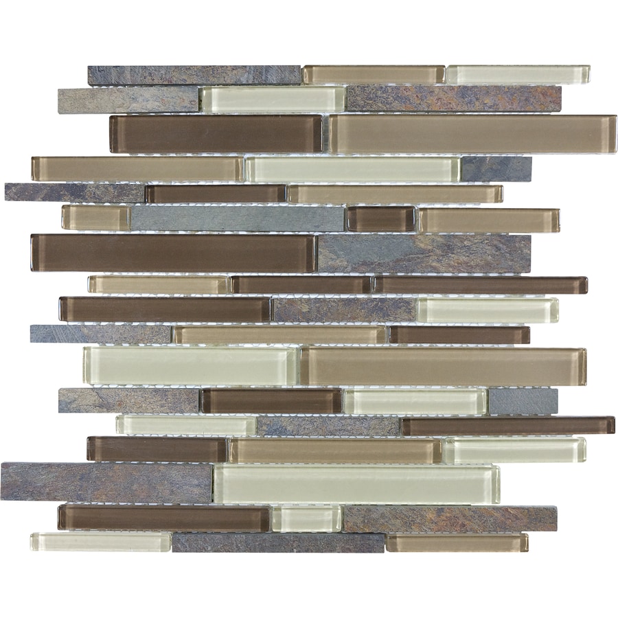 Anatolia Tile Rugged Trail Mosaic Stone and Glass Wall Tile (Common: 12 ...