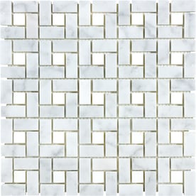Marble Tile At Lowes Anatolia Tile Carrara Pinwheel Basketweave Marble Mosaic Wall Common 12 In X
