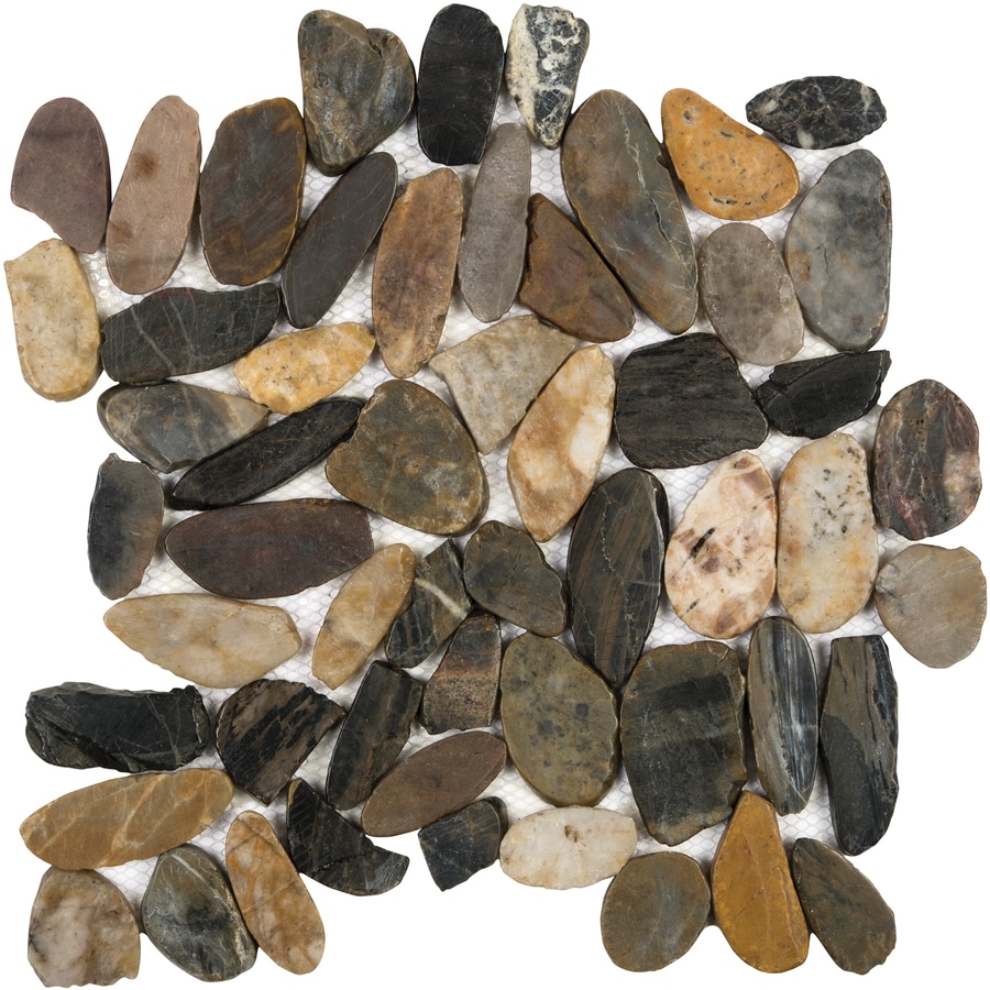 Anatolia Tile River Rock Multicolor Flat Polished 13-in x 13-in Pebble