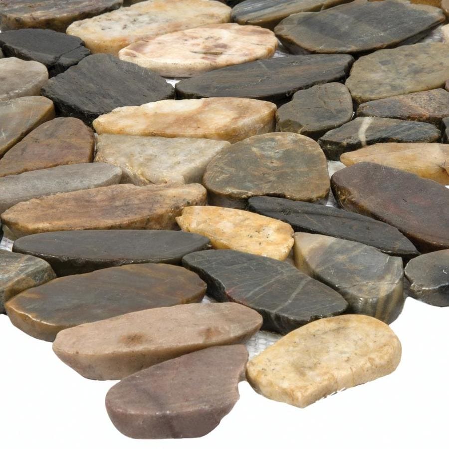 Shop Style Selections River Rock Multicolor Flat Polished Pebble Mosaic
