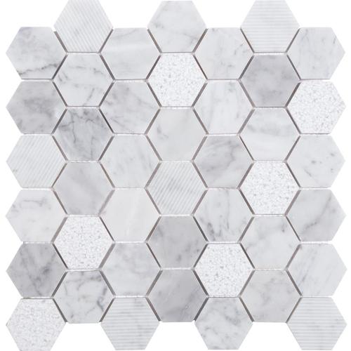Anatolia Tile Carrara 12 In X Multi Finish Honeycomb Mosaic Anatolia Tile Carrara 12 In X