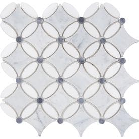 Anatolia Tile Flower 12-in x 12-in Marble Mosaic Floor and Wall Tile (Common: 12-in x 12-in; Actual: 11.41-in x 11.41-in)