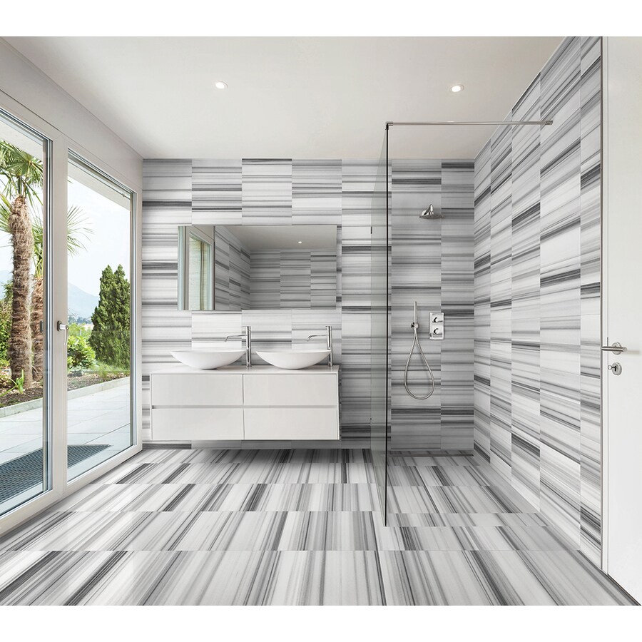 Anatolia Tile Annex Grigio 4-Pack Polished Annex Grigio 18-in x 18-in ...