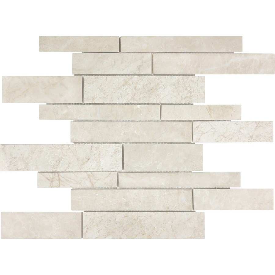 Anatolia Tile Crema Luna Linear Marble Mosaic Wall Common 12 Anatolia Tile Crema Luna Linear Marble Mosaic Wall Common 12 In X