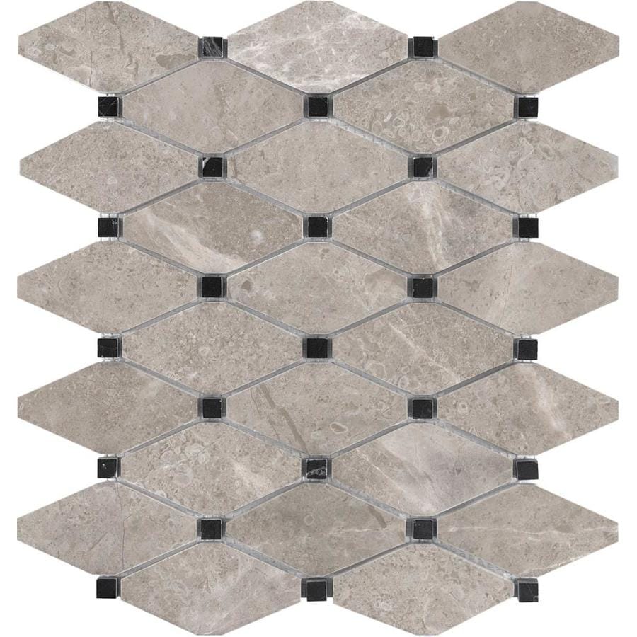 Anatolia Tile Ritz Gray Diamond Marble Mosaic Floor And Wall Anatolia Tile Ritz Gray Diamond Marble Mosaic Floor And Wall Common 12