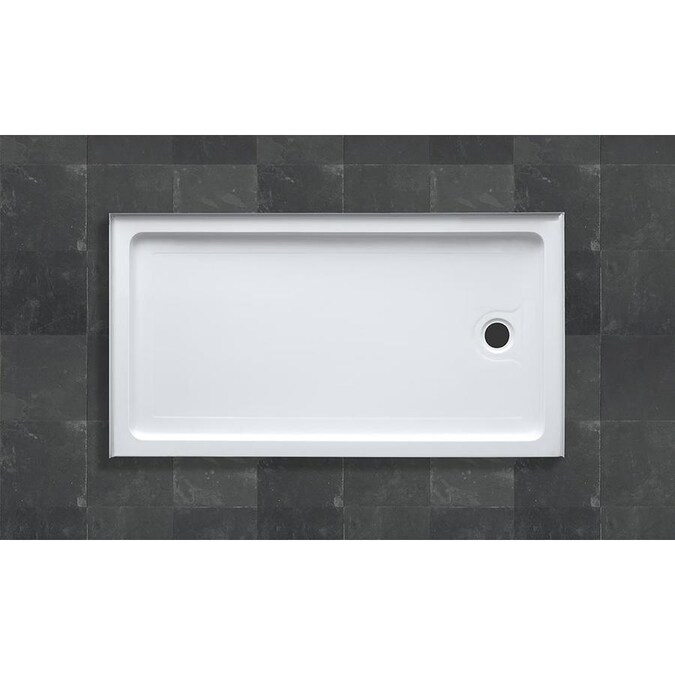 OVE Decors Sydney White Acrylic Shower Base 32in W x 60in L with Reversible Drain in the