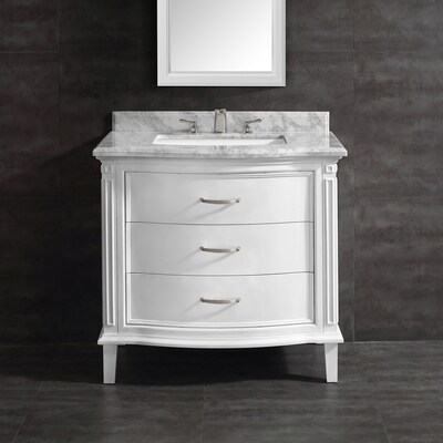 Ove Decors Rachel 36 In White Single Sink Bathroom Vanity With