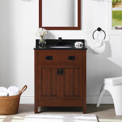 Ove Decors Cain 28 In Dark Walnut Single Sink Bathroom Vanity With