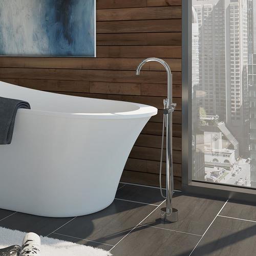 OVE Decors Milly 1-Handle Freestanding Roman Tub Faucet with Hand Shower Chrome