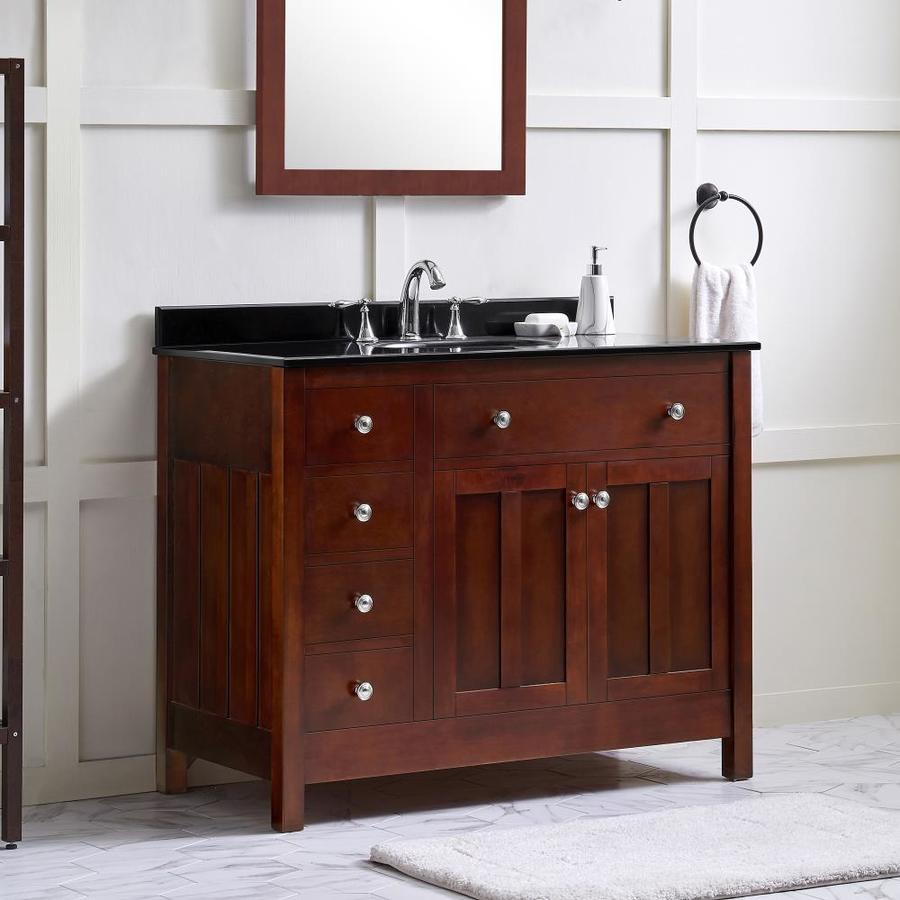 OVE Decors Adam Dark cherry Undermount Single Sink Bathroom Vanity with ...