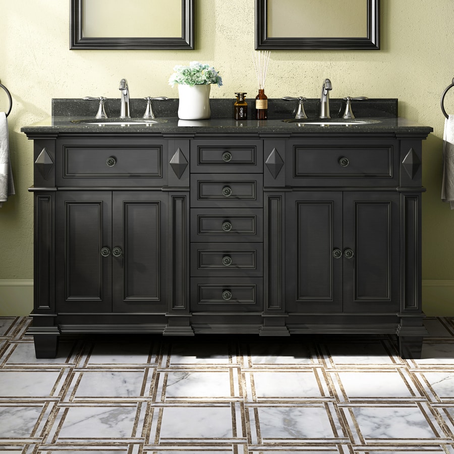 Shop OVE Decors Essex 60.0in Antique Black Undermount Double Sink