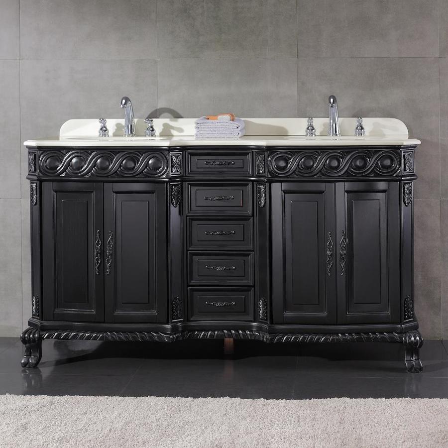 OVE Decors Trent 60-in Antique Black Double Sink Bathroom ...