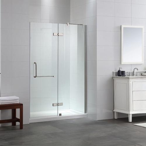 Ove Decors Shelby 46 25 In To 47 37 In W Frameless Hinged Polished Chrome Shower Door At Lowes Com