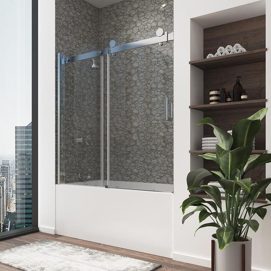 OVE Decors Sierra 59in H Frameless Bypass/Sliding Polished Chrome