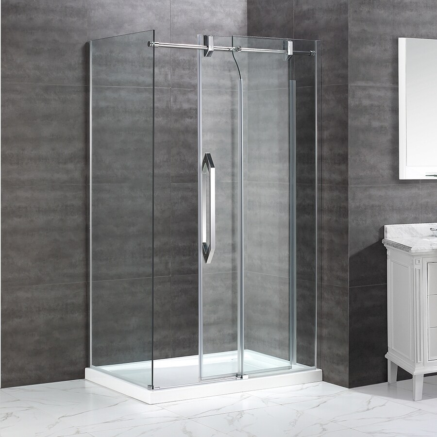 Ove Decors Antigua 46 25 In To 46 75 In W X 78 75 In H Frameless Sliding Shower Door At Lowes Com