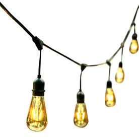 Indoor Outdoor String Lights At Lowes Ove Decors 48 Ft 24 Light Yellow Clear Gl Shade Led Plug