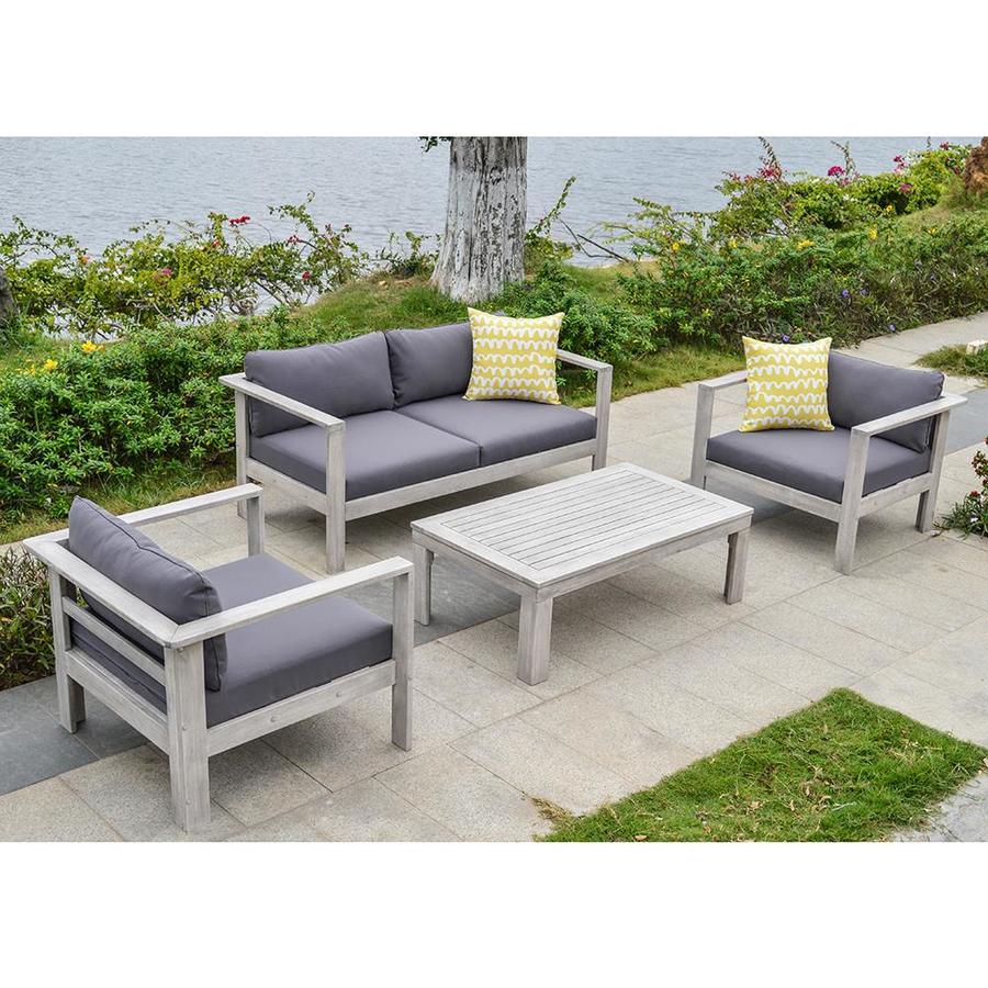 Ove Decors Gueliz 4 Piece Acacia Patio Conversation Set At Ove Decors Gueliz 4 Piece Acacia Patio Conversation Set