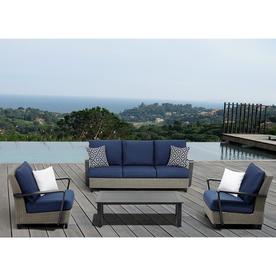 Augusta Patio Furniture Sets At Lowes Ove Decors Augusta 4 Piece Aluminum Frame Patio Conversation Set With Sunbrella Acrylic Cushions