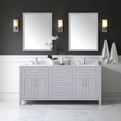 Ove Decors Tahoe 72 In Dove Gray Double Sink Bathroom Vanity With