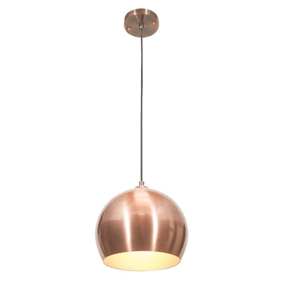 Copper Globe Pendant Light ove decors cyprus copper satin single industrial globe integrated led pendant light