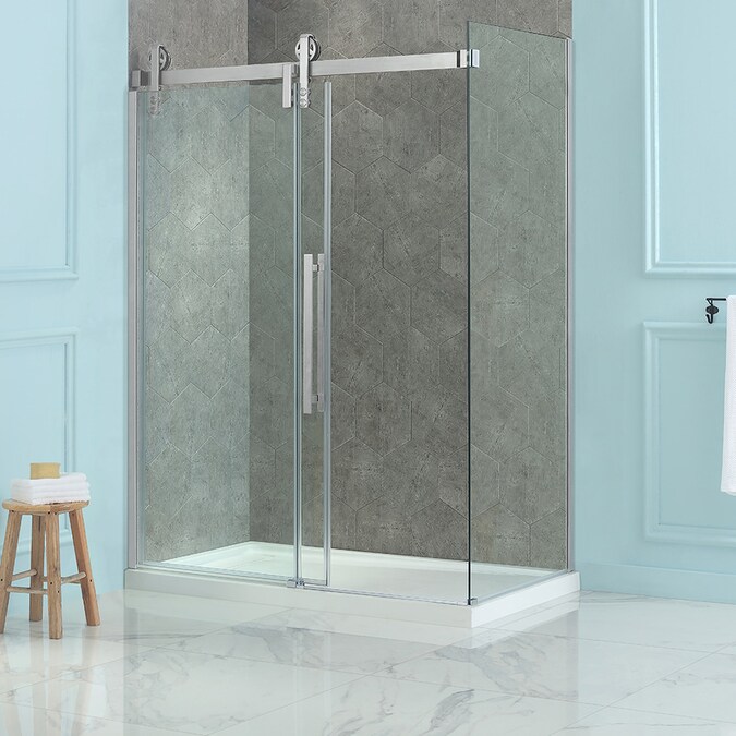 OVE Decors Sedona 78.75in H x 30.375in W Clear Shower Glass Panel in the Bathtub & Shower Door
