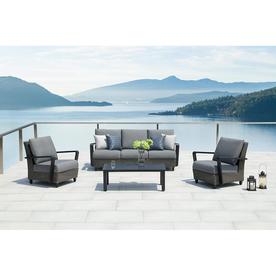 Augusta Patio Furniture Sets At Lowes Ove Decors Augusta 4 Piece Aluminum Frame Patio Conversation Set With Sunbrella Acrylic Cushions