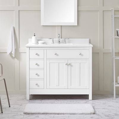 Ove Decors Newcastle 42 In White Single Sink Bathroom Vanity With
