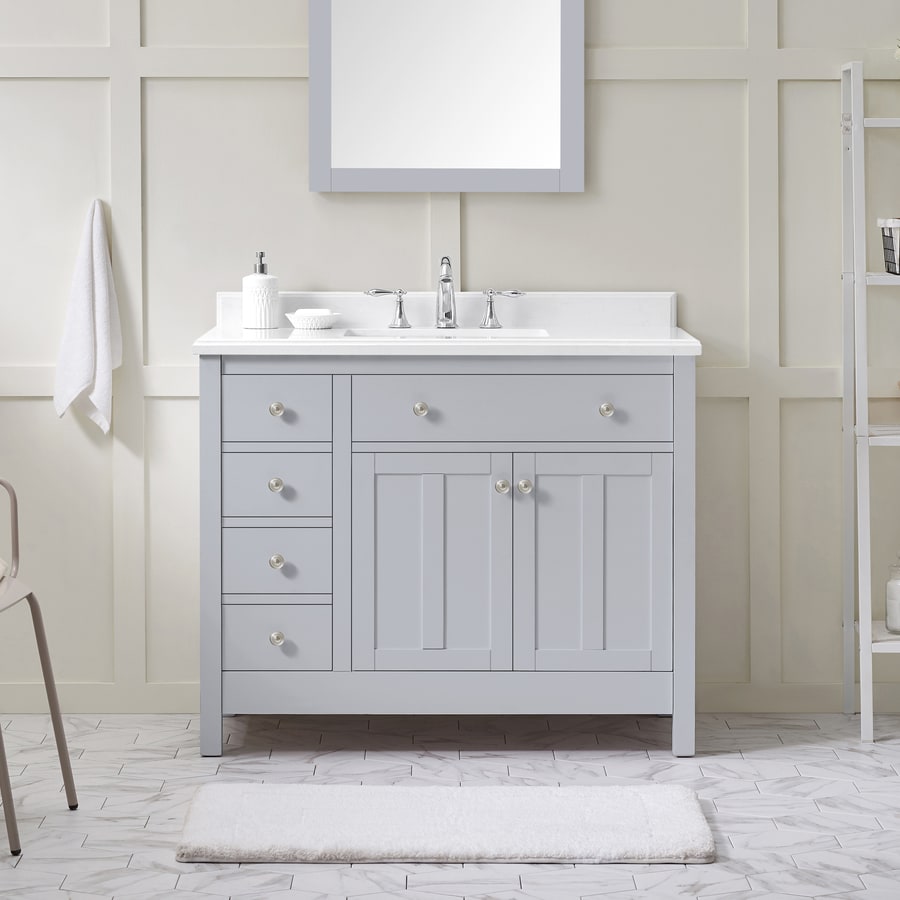 OVE Decors Newcastle 42-in Dove Gray Single Sink Bathroom ...