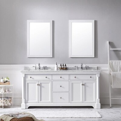 Ove Decors Claudia 72 In White Double Sink Bathroom Vanity