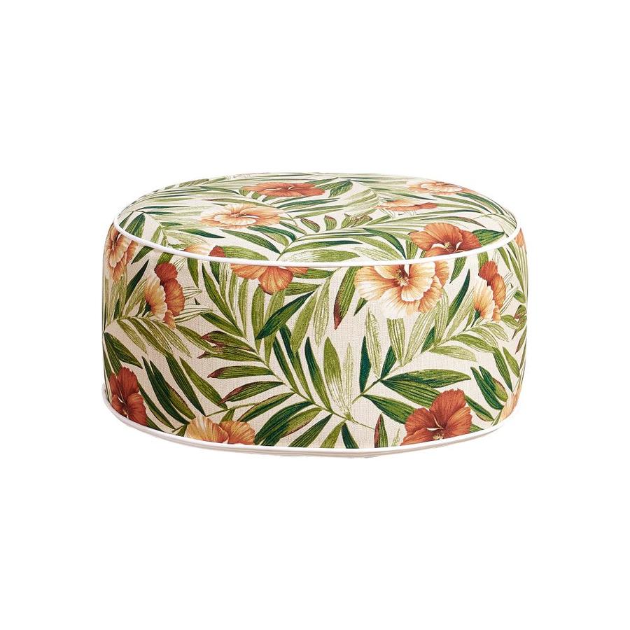 Ove Decors Marlowe 21 In Flower Green Leaf Ottoman In The Outdoor Ottomans Foot Stools Department At Lowes Com