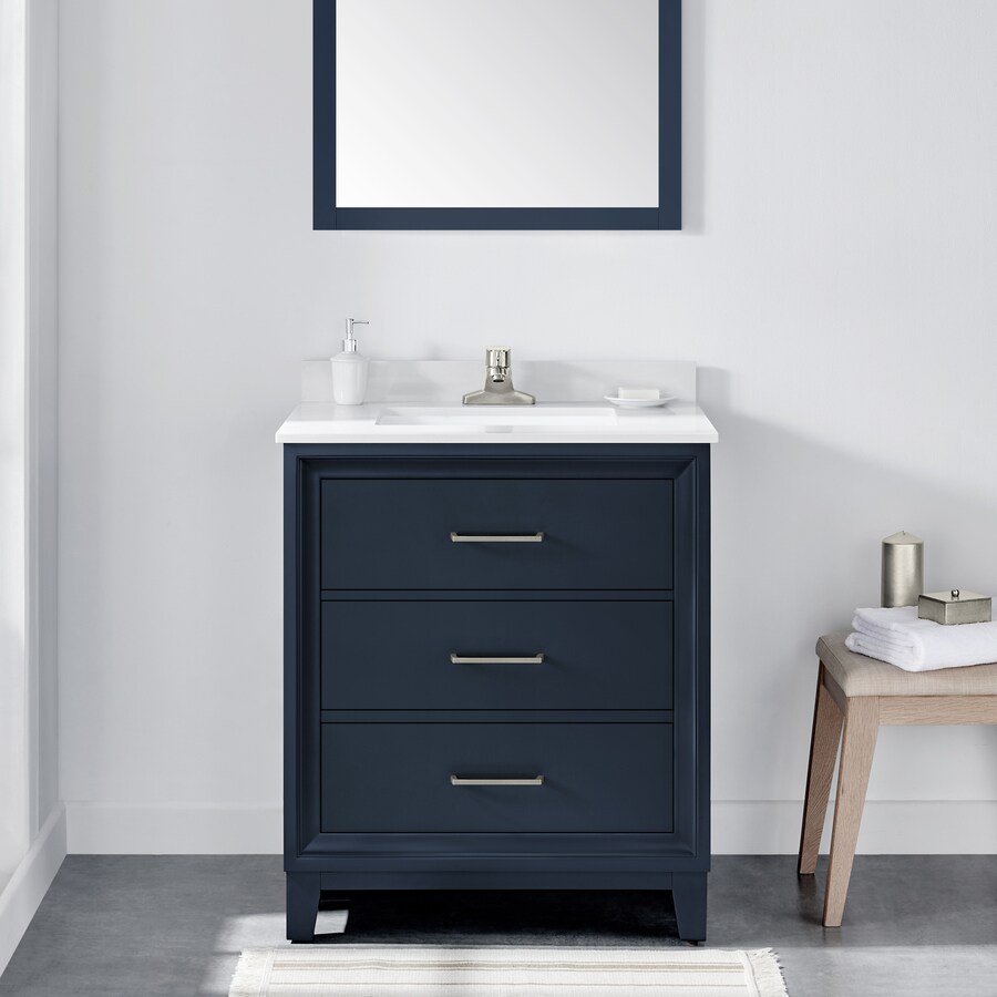 OVE Decors Ireland 30-in Midnight Blue Undermount Single Sink Bathroom ...