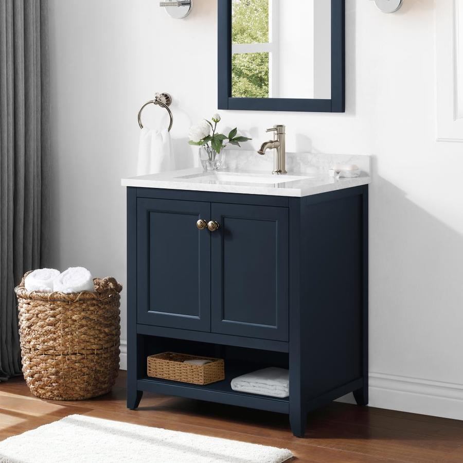 Martha Stewart Granary 30-in Midnight Blue Single Sink Bathroom Vanity ...