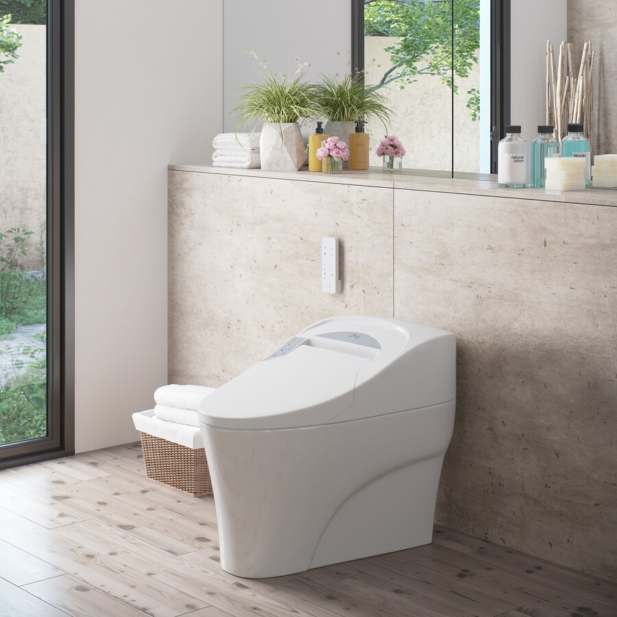 OVE Decors White WaterSense Elongated Standard Height Smart Toilet 12